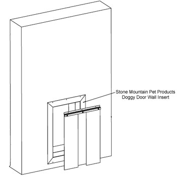 Dog Door Weather Flaps Drawing.